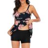 imageAmerican Trends Tankini Swimsuits for Women Two Piece Bathing Suits Tankini Top with Boyshorts Swimwear for WomenPink Floral