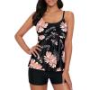 imageAmerican Trends Tankini Swimsuits for Women Two Piece Bathing Suits Tankini Top with Boyshorts Swimwear for WomenPink Print