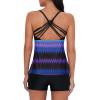 imageAmerican Trends Tankini Swimsuits for Women Two Piece Bathing Suits Tankini Top with Boyshorts Swimwear for WomenPurple Print