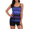imageAmerican Trends Tankini Swimsuits for Women Two Piece Bathing Suits Tankini Top with Boyshorts Swimwear for WomenPurple Print
