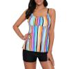 imageAmerican Trends Tankini Swimsuits for Women Two Piece Bathing Suits Tankini Top with Boyshorts Swimwear for WomenRainbow Striped