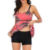 imageAmerican Trends Tankini Swimsuits for Women Two Piece Bathing Suits Tankini Top with Boyshorts Swimwear for WomenRed Floral