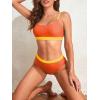 imageAmerican Trends Women High Waisted Cute Bikini Set Neon Bikini Two Piece Teen Swimsuit 2 Piece Bathing Suits Color BlockOrange Swimsuit Set