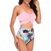 imageAmerican Trends Womens High Waisted Bikini Swimsuits Push Up Bikini Sets Sexy Bathing Suits Two Piece Swimsuit03pink Print