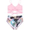 imageAmerican Trends Womens High Waisted Bikini Swimsuits Push Up Bikini Sets Sexy Bathing Suits Two Piece Swimsuit03pink Print