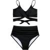 imageAmerican Trends Womens High Waisted Bikini Swimsuits Push Up Bikini Sets Sexy Bathing Suits Two Piece SwimsuitBlack