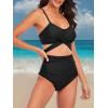 imageAmerican Trends Womens High Waisted Bikini Swimsuits Push Up Bikini Sets Sexy Bathing Suits Two Piece SwimsuitBlack