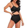 imageAmerican Trends Womens High Waisted Bikini Swimsuits Push Up Bikini Sets Sexy Bathing Suits Two Piece SwimsuitBlack