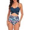 imageAmerican Trends Womens High Waisted Bikini Swimsuits Push Up Bikini Sets Sexy Bathing Suits Two Piece SwimsuitLeaf Print