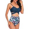 imageAmerican Trends Womens High Waisted Bikini Swimsuits Push Up Bikini Sets Sexy Bathing Suits Two Piece SwimsuitLeaf Print