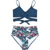 imageAmerican Trends Womens High Waisted Bikini Swimsuits Push Up Bikini Sets Sexy Bathing Suits Two Piece SwimsuitLeaf Print