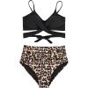 imageAmerican Trends Womens High Waisted Bikini Swimsuits Push Up Bikini Sets Sexy Bathing Suits Two Piece SwimsuitLeopard Patten