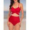 imageAmerican Trends Womens High Waisted Bikini Swimsuits Push Up Bikini Sets Sexy Bathing Suits Two Piece SwimsuitRed