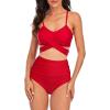 imageAmerican Trends Womens High Waisted Bikini Swimsuits Push Up Bikini Sets Sexy Bathing Suits Two Piece SwimsuitRed