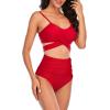 imageAmerican Trends Womens High Waisted Bikini Swimsuits Push Up Bikini Sets Sexy Bathing Suits Two Piece SwimsuitRed