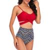 imageAmerican Trends Womens High Waisted Bikini Swimsuits Push Up Bikini Sets Sexy Bathing Suits Two Piece SwimsuitRed Print
