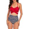 imageAmerican Trends Womens High Waisted Bikini Swimsuits Push Up Bikini Sets Sexy Bathing Suits Two Piece SwimsuitRed Print