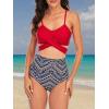 imageAmerican Trends Womens High Waisted Bikini Swimsuits Push Up Bikini Sets Sexy Bathing Suits Two Piece SwimsuitRed Print