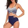 imageAmerican Trends Womens High Waisted Bikini Swimsuits Push Up Bikini Sets Sexy Bathing Suits Two Piece SwimsuitWhite  Blue