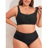imageAmerican Trends Womens Plus Size Bikini 2 Piece Plus Size Swimsuits Tummy Control Bathing Suits High Waisted BikiniBlack