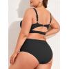 imageAmerican Trends Womens Plus Size Bikini 2 Piece Plus Size Swimsuits Tummy Control Bathing Suits High Waisted BikiniBlack