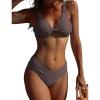imageAmerican Trends High Waisted Bikini Sets for Women Push Up Two Piece Bikini Swimsuit High Cut 2 Piece Bathing SuitCoffee