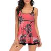imageAmerican Trends Tankini Swimsuits for Women Two Piece Bathing Suits Tankini Top with Boyshorts Swimwear for WomenRed Floral