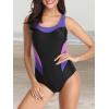imageAmerican Trends Athletic Swimsuit for Women One Piece Lap Swimming Training Suit Tummy Control Bathing Suits0 Purple