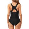 imageAmerican Trends Athletic Swimsuit for Women One Piece Lap Swimming Training Suit Tummy Control Bathing SuitsX Black