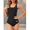 imageAmerican Trends Athletic Swimsuit for Women One Piece Lap Swimming Training Suit Tummy Control Bathing SuitsX Black