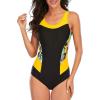 imageAmerican Trends Athletic Swimsuit for Women One Piece Lap Swimming Training Suit Tummy Control Bathing SuitsY Yellow Floral
