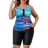 imageAmerican Trends Plus Size Swimsuits for Women Two Piece Tummy Control Plus Size Bathing Suits Boy Shorts TankiniBlue Pink