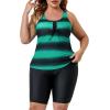 imageAmerican Trends Plus Size Swimsuits for Women Two Piece Tummy Control Plus Size Bathing Suits Boy Shorts TankiniGreen