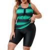 imageAmerican Trends Plus Size Swimsuits for Women Two Piece Tummy Control Plus Size Bathing Suits Boy Shorts TankiniGreen