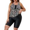 imageAmerican Trends Plus Size Swimsuits for Women Two Piece Tummy Control Plus Size Bathing Suits Boy Shorts TankiniLeopard