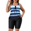 imageAmerican Trends Plus Size Swimsuits for Women Two Piece Tummy Control Plus Size Bathing Suits Boy Shorts TankiniLight Blue