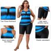 imageAmerican Trends Plus Size Swimsuits for Women Two Piece Tummy Control Plus Size Bathing Suits Boy Shorts TankiniLight Blue