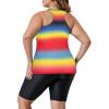 imageAmerican Trends Plus Size Swimsuits for Women Two Piece Tummy Control Plus Size Bathing Suits Boy Shorts TankiniMulticolor Stripes