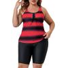 imageAmerican Trends Plus Size Swimsuits for Women Two Piece Tummy Control Plus Size Bathing Suits Boy Shorts TankiniRed