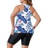 imageAmerican Trends Plus Size Swimsuits for Women Two Piece Tummy Control Plus Size Bathing Suits Boy Shorts TankiniWhite Blue Floral