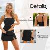 imageAmerican Trends Tankini Swimsuits Tummy Control Swim Suits for Women 2024 Tankini Top Tummy Control Bathing SuitHot Pink
