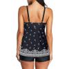 imageAmerican Trends Two Piece Bathing Suits for Womens Tankini Swimsuits Plus Size Swimwear with Tummy Control Boyshorts002 Black Print