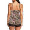 imageAmerican Trends Two Piece Bathing Suits for Womens Tankini Swimsuits Plus Size Swimwear with Tummy Control BoyshortsA Brown Floral