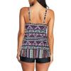 imageAmerican Trends Two Piece Bathing Suits for Womens Tankini Swimsuits Plus Size Swimwear with Tummy Control BoyshortsA Red Blue Geometric