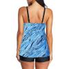 imageAmerican Trends Two Piece Bathing Suits for Womens Tankini Swimsuits Plus Size Swimwear with Tummy Control BoyshortsBlue White Print