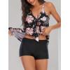 imageAmerican Trends Two Piece Bathing Suits for Womens Tankini Swimsuits Plus Size Swimwear with Tummy Control BoyshortsZ Pink Floral Print