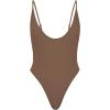 imageAmerican Trends Womens One Piece Swimsuits Sexy V Neck Bathing Suit Open Back High Cut SwimwearBrown