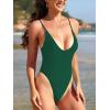 imageAmerican Trends Womens One Piece Swimsuits Sexy V Neck Bathing Suit Open Back High Cut SwimwearGreen