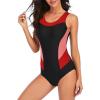 imageAmerican Trends Athletic Swimsuit for Women One Piece Lap Swimming Training Suit Tummy Control Bathing Suits00 Red