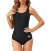 imageAmerican Trends Athletic Swimsuit for Women One Piece Lap Swimming Training Suit Tummy Control Bathing SuitsX Black